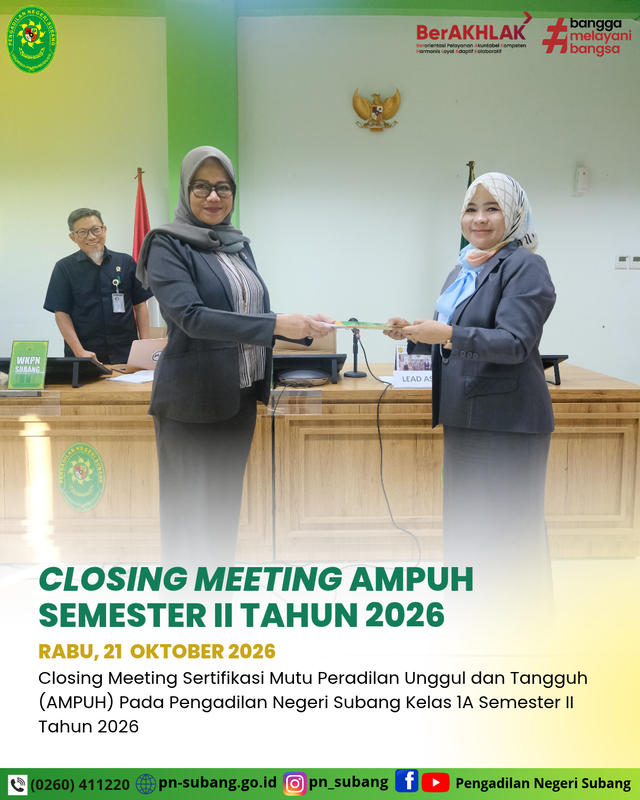 Closing Meeting Assessment Internal AMPUH Semester II Tahun 2026