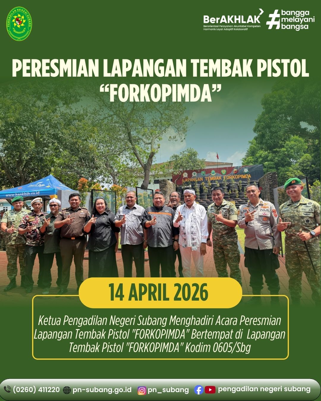 PERESMIAN LAPANGAN TEMBAK PISTOL â€œFORKOPIMDAâ€ SUBANG