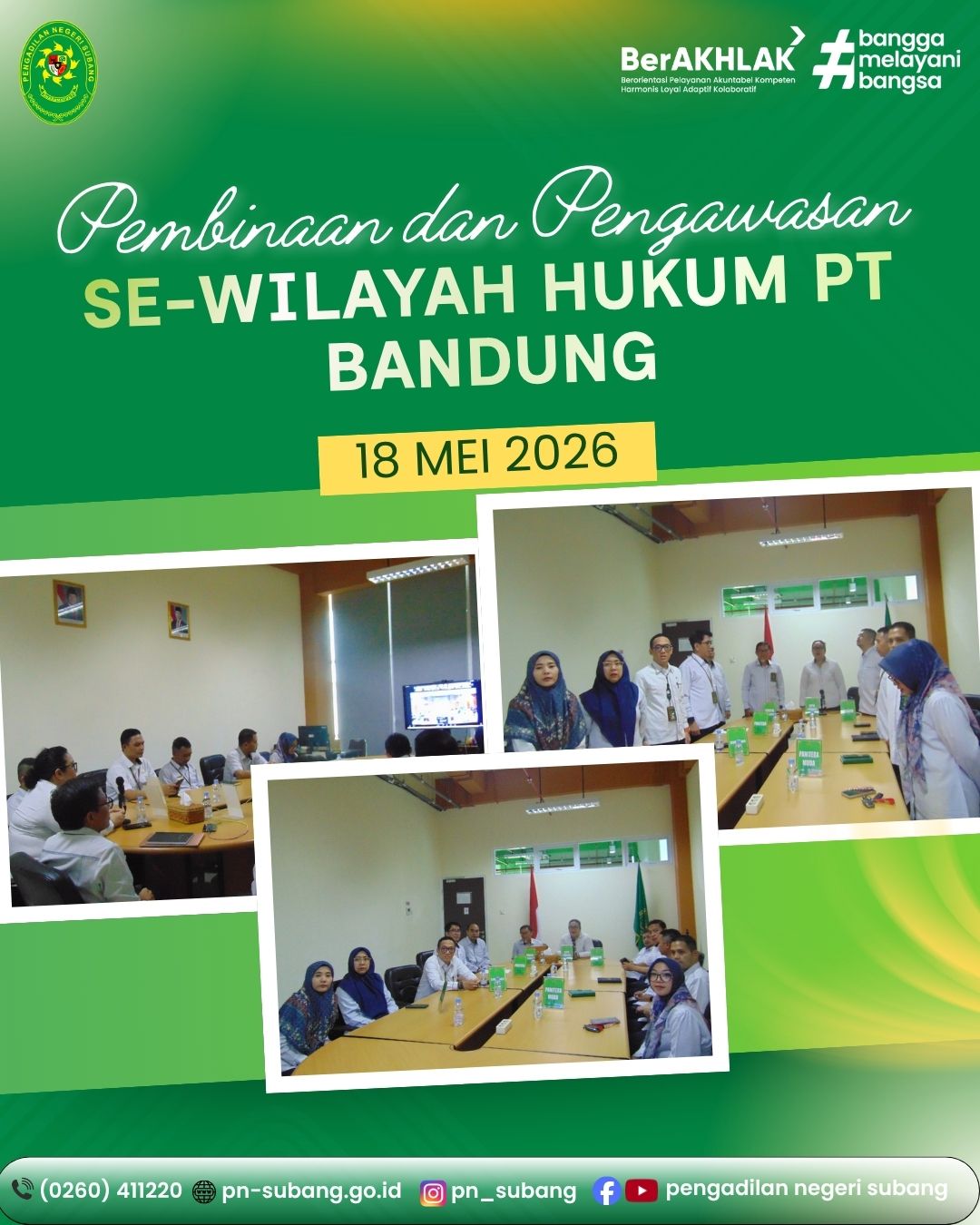 PEMBINAAN DAN PENGAWASAN SE-WILAYAH KUHUM  PENGADILAN TINGGI BANDUNG SECARA DARING